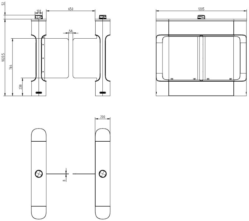 河北？低视人行摆闸-DS-K6B421TM-R